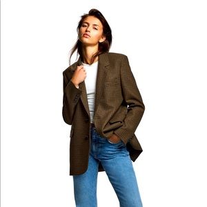 Zara Wool Blend Menswear Style Blazer NWT